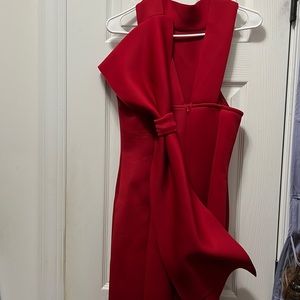 Red dress with bow in the back